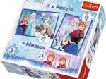 PUZZLE 2W1 + MEMORY - KRAINA LODU SIOSTRY, 90617