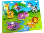 UKŁADANKA DREWNIANA SAFARI PUZZLE Z UCHWYTAMI ANEK 62816