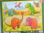 Trefl:Puzzle wyciskane 5-10el.-Dinozaury